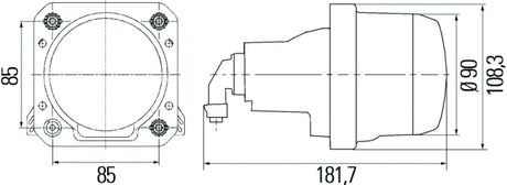 Hella 90mm Bi-Halogen / Bi-Xenon V2 Shutter Pigtail LAH84985461