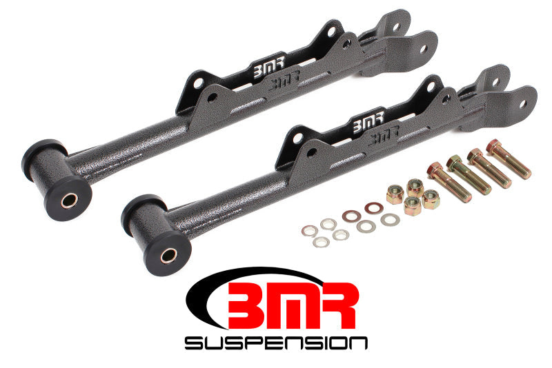 BMR 10-15 5th Gen Camaro Chrome Moly Non-Adj. Rear Lower Control Arms (Delrin) - Black Hammertone MTCA030H