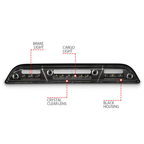 ANZO 15-20 Ford F-250 - F-550 LED Third Brake Light - Black Housing/Clear Lens 531111