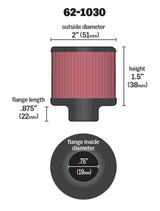 K&N Steel Base Crankcase Vent Filter .75in Vent OD x 2in OD x 1.5in Height 62-1030