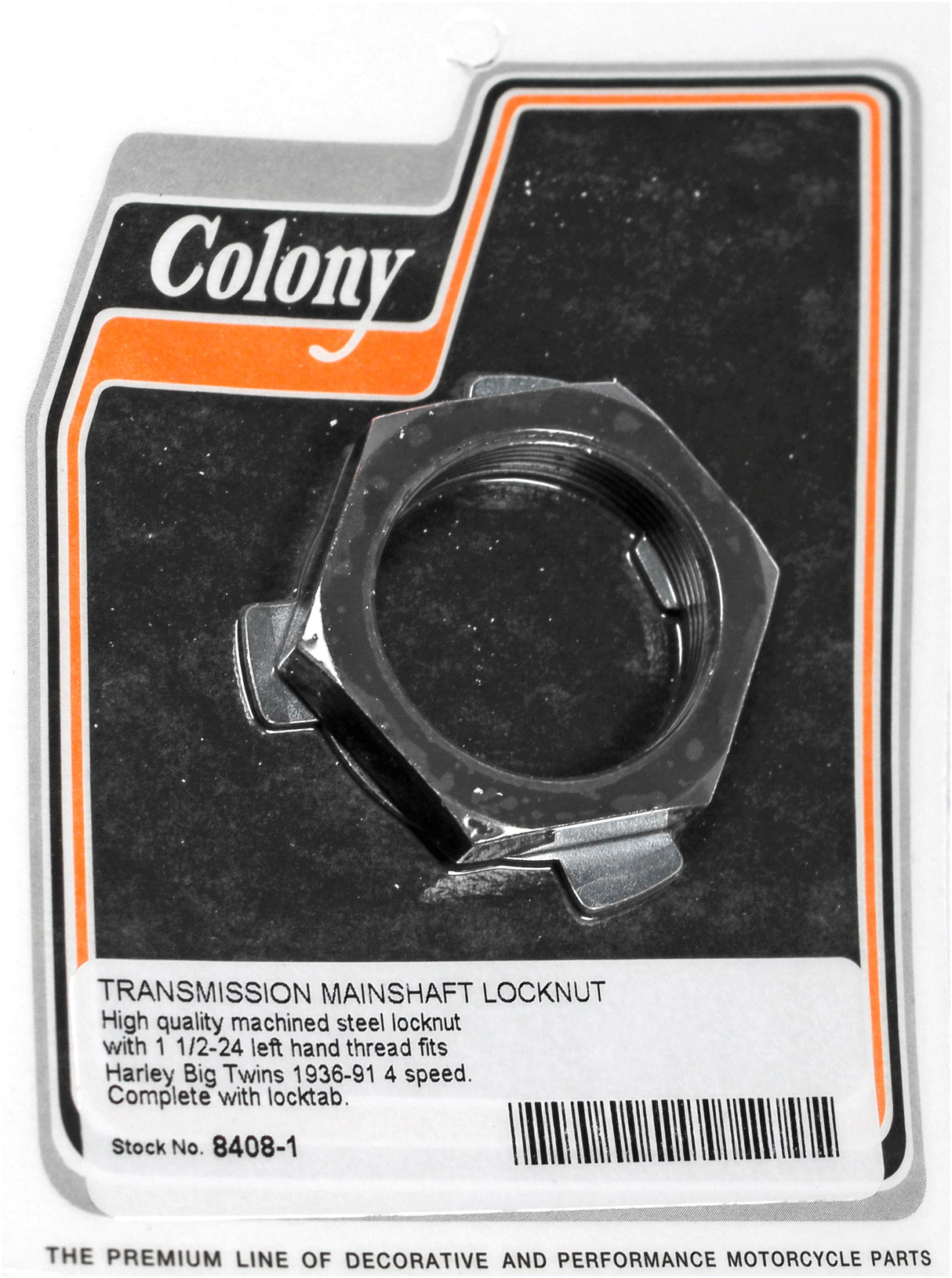 COLONY MACHINE Trans Mainshaft Locknut Big Twin 36-91 8408-1