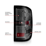 ANZO 15-19 Chevy Silverado 2500HD/3500HD (Factory Halogen Only) LED Tail Lights Smoke w/Clear Lens 311424