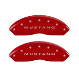 MGP 4 Caliper Covers Engraved Front Mustang Engraved Rear S197/GT Red finish silver ch 10197SMG2RD