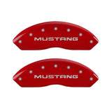 MGP 4 Caliper Covers Engraved Front Mustang Engraved Rear SN95/GT Red finish silver ch 10095SMG1RD