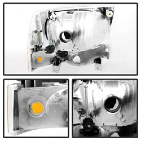 Xtune Ford F250/350/450 Superduty 99-04 Crystal Headlights w/ Bumper Lights HD-JH-FF25099-AM-C 9025419