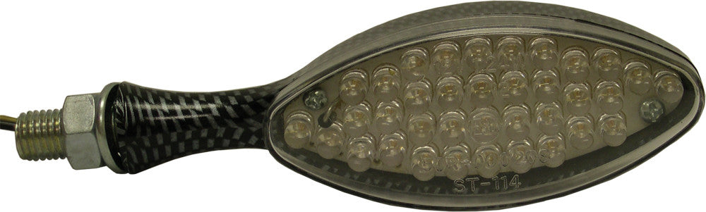 DMP Large Oval 18 Led Marker Lights Carbon W/Clear Lens 900-0023