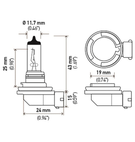 Hella Bulb H11 12V 55W PGJ19-2 T4 LONG LIFE LAH11LL