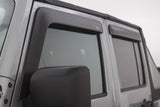 AVS 07-18 Jeep Wrangler Unlimited Ventvisor & Aeroskin Deflector Combo Kit - Matte Black 56034060