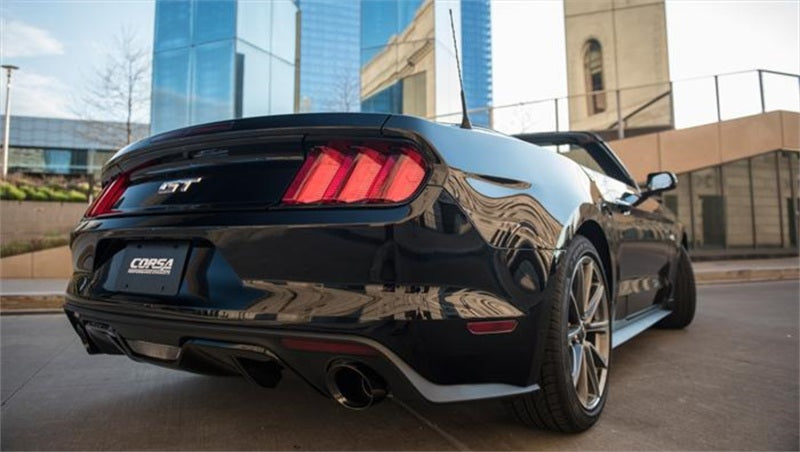 Corsa 15-16 Ford Mustang GT Convertible 5.0L V8 Black Sport Cat-Back Dual Rear Exit 14341BLK