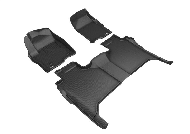 3D MAXpider 2019-2020 Chevrolet Silverado 1500 Kagu 1st & 2nd Row Floormats - Black L1GM02501509