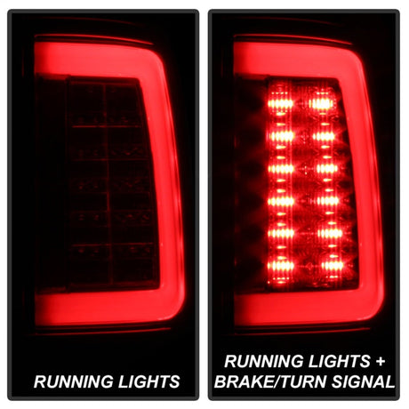 Spyder 09-16 Dodge Ram 1500 Light Bar LED Tail Lights - Red Clear ALT-YD-DRAM09V2-LED-RC 5084040