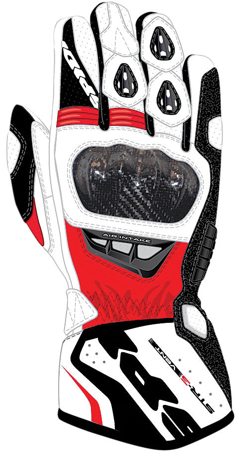 SPIDI Str-3 Vent Gloves Black/Red M A138-021-M