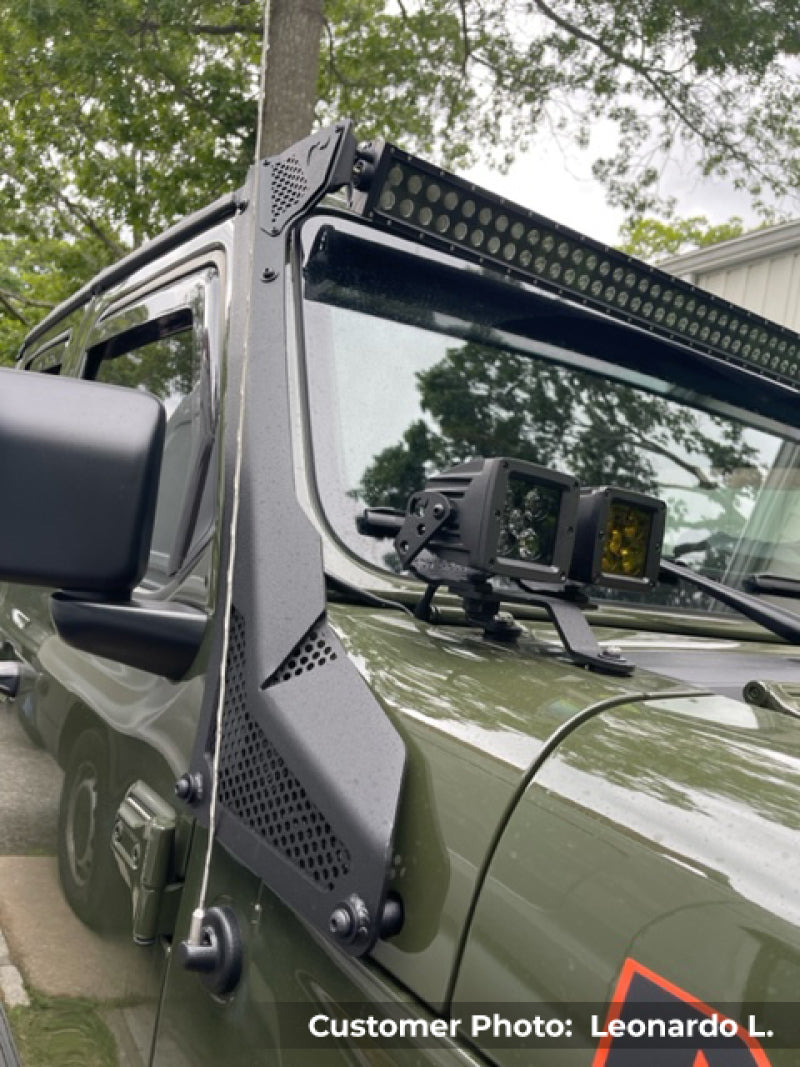 Go Rhino 18-20 Jeep Wrangler JL/JLU/Gladiator JT XE Windshield Light Bar Mount - 50in Single Row 730500T