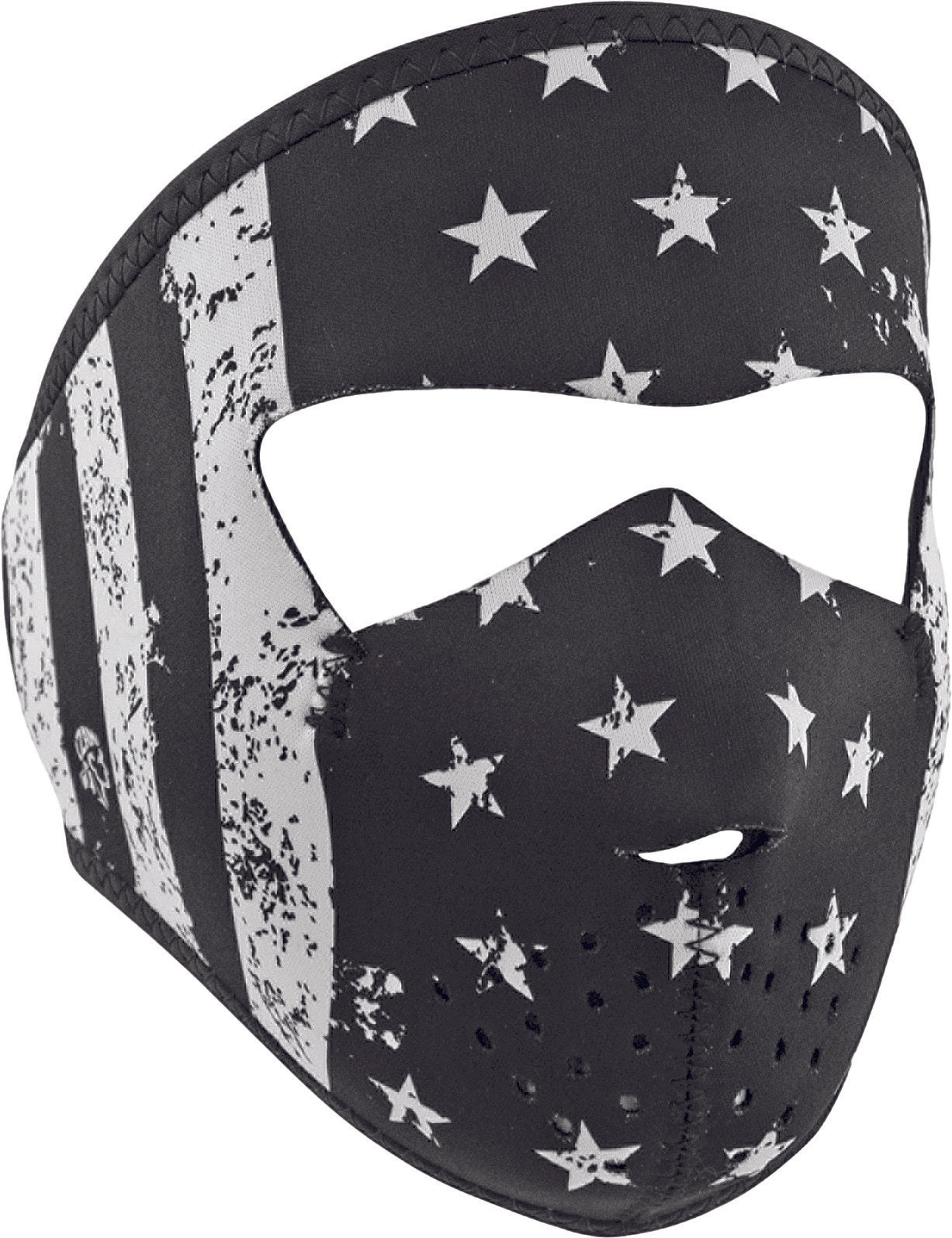 ZAN Neoprene Small Mask Black White Flag WNFMS091