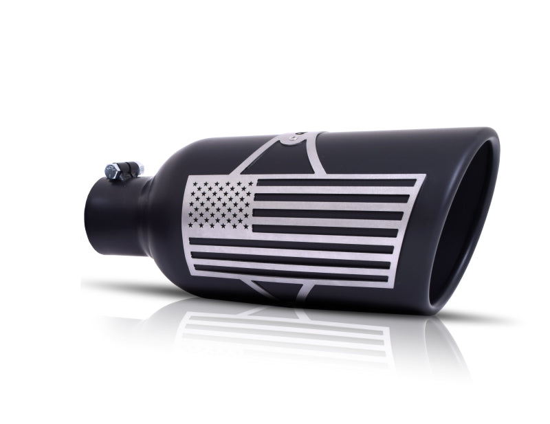 Gibson Patriot Series Rolled Edge Slash-Cut Tip - 5in OD/3.5in Inlet/12in Length - Black Ceramic 71-1015