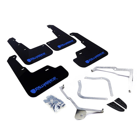 Rally Armor 15-21 Subaru WRX &amp; STI Black Mud Flap Blue Altered Font Logo MF32-UR-BLK/BL-X