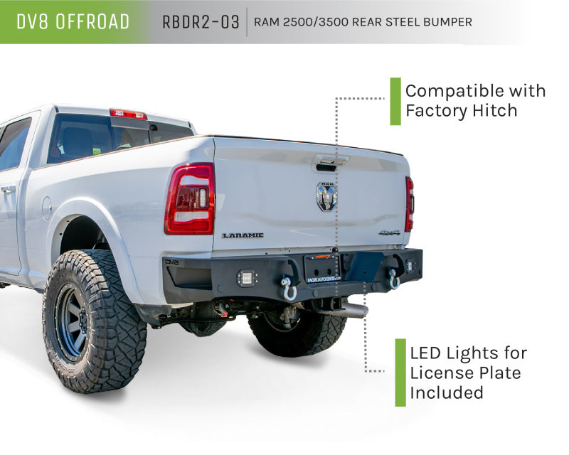 DV8 Offroad 19+ Ram 2500/3500 Rear Bumper RBDR2-03