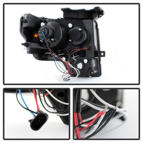 Spyder Ford F150 09-14 Projector Headlights Halogen Model- LED Halo LED Smke PRO-YD-FF15009-HL-SM 5010254