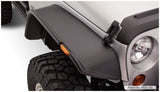 Bushwacker 07-18 Jeep Wrangler Flat Style Flares 4pc Fits 2-Door Sport Utility Only - Black 10919-07