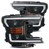 AlphaRex 18-19 Ford F-150 PRO-Series Proj Headlights Plank Style Gloss Blk w/Activ Light/Seq Signal 880188