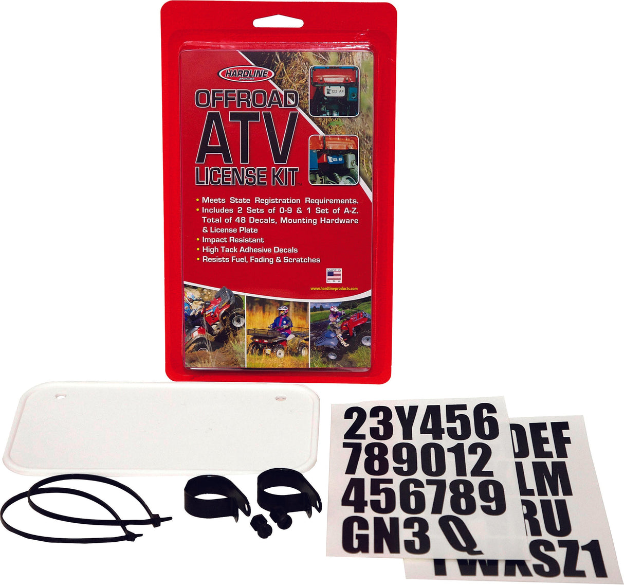 HARDLINE Atv License Plate Kit White 2340W