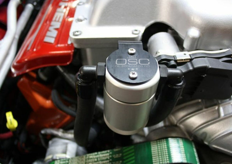 J&L 15-23 Dodge Hellcat/Demon 6.2L Hemi Passenger Side Oil Separator 3.0 - Clear Anodized 3060P-C