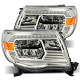 AlphaRex 05-11 Toyota Tacoma LUXX Crystal Headlights Plank Style Chrome w/Activation Light/DRL 880734
