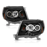 ANZO 2005-2011 Toyota Tacoma Projector Headlights w/ Halo Black 121282