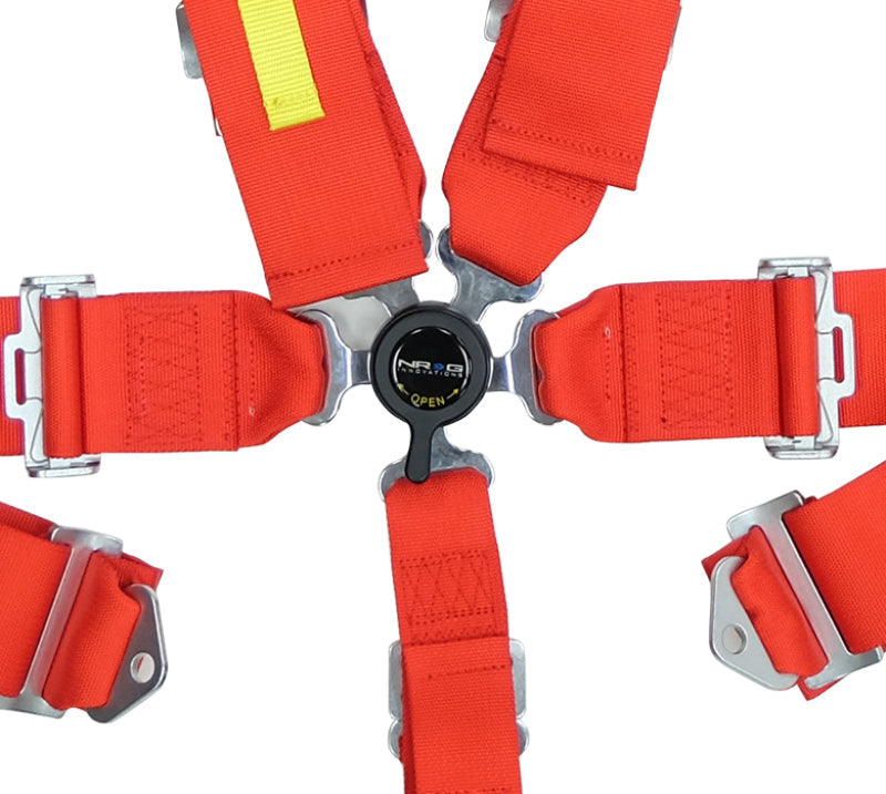 NRG SFI 16.1 5PT 3in. Seat Belt Harness / Cam Lock - Red SBH-RS5PCRD