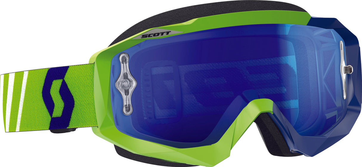 SCOTT Hustle Mx Goggle Green/Blue W/Electric Blue Chrome Lens 246430-2278278