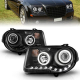 ANZO 2005-2010 Chrysler 300C Projector Headlights w/ Halo Black (CCFL) G2 121251