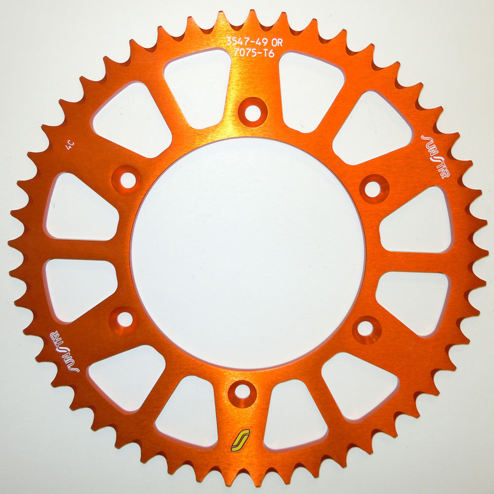 SUNSTAR Rear Sprocket Aluminum 53t-520 Org Hus/Husq/Ktm 5-354753OR