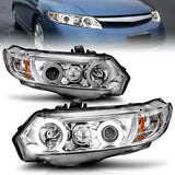 ANZO 2006-2011 Honda Civic Projector Headlights w/ Halo Chrome (CCFL) 121061