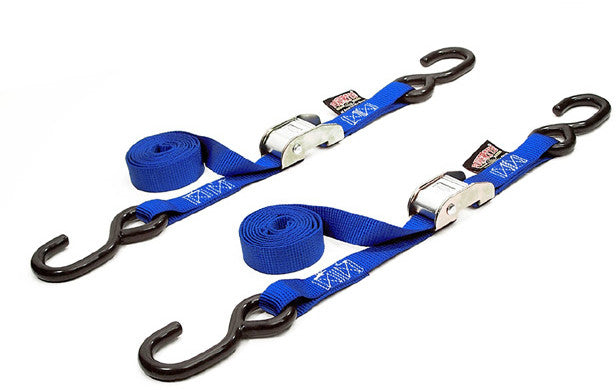 POWERTYE Tie-Down Cam S-Hook 1"X5.5' Blue Pair 22263