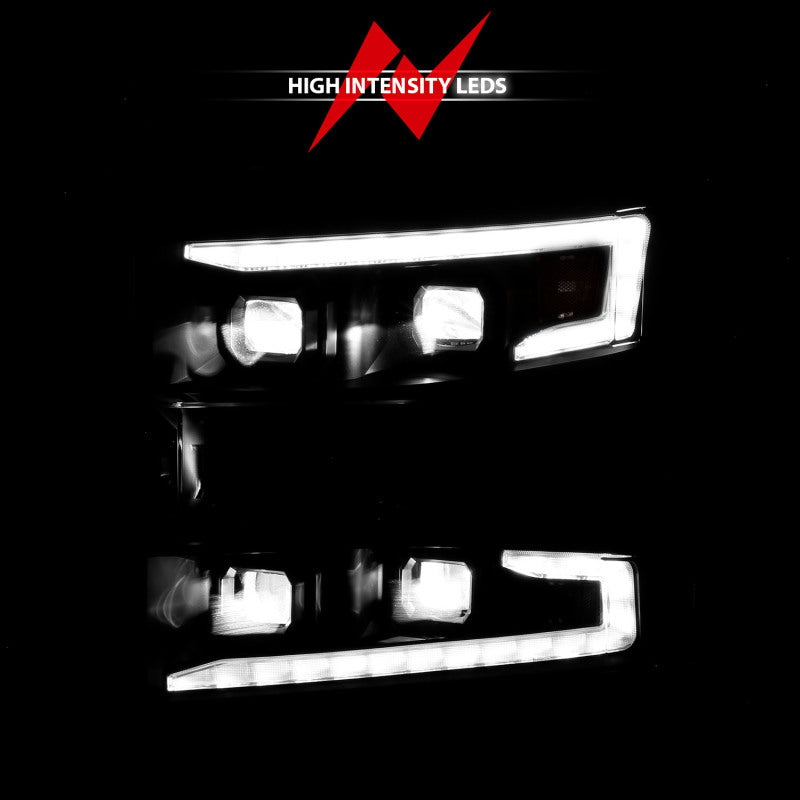 ANZO 19-22 Chevrolet Silverado 1500 LED Proj HL w/Lgt Bar SwBk Seq. Blk w/In. Light - Passenger Side 111566-R