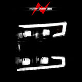 ANZO 19-22 Chevrolet Silverado 1500 LED Proj HL w/Lgt Bar SwBk Seq. Blk w/In. Light - Passenger Side 111566-R