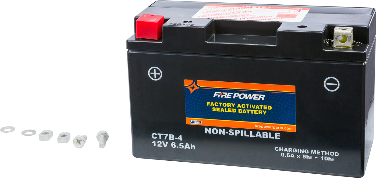 FIRE POWER Battery Ct7b-4 Sealed Factory Activated CT7B-4