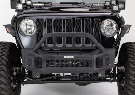Go Rhino 07-20 Jeep Wrangler JL/JLU/JK/JKU/Gladiator JT Rockline Front Stubby Bumper w/ Overrider 331101T