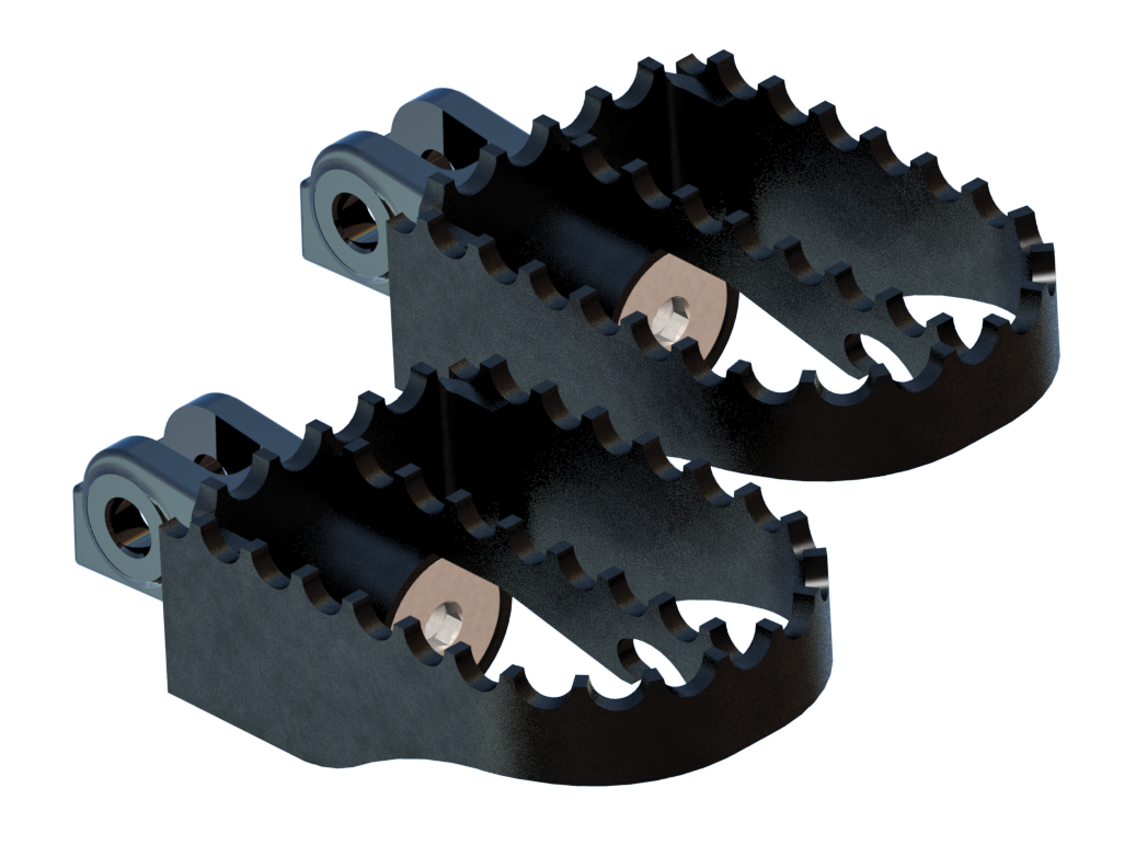 BURLY BRAND Mx Style Style Foot Pegs Rider Black B13-1200B