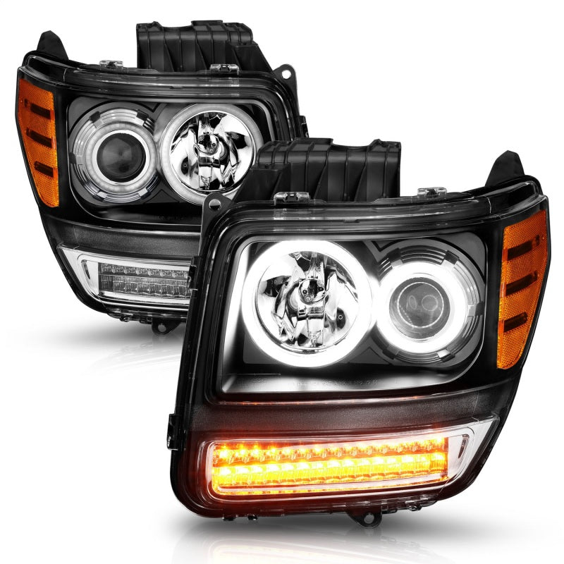 ANZO 2007-2012 Dodge Nitro Projector Headlights w/ Halo Black (CCFL) G2 111145