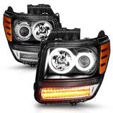 ANZO 2007-2012 Dodge Nitro Projector Headlights w/ Halo Black (CCFL) G2 111145