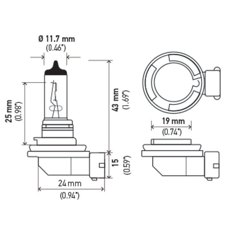 Hella Optilux H8 12V/35W XB Xenon White Bulb (pair) LAH71071372