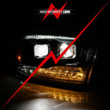 ANZO 2009-2018 Dodge Ram 1500 Led Projector Plank Style Switchback H.L Halo Black Amber (OE Style) 111464