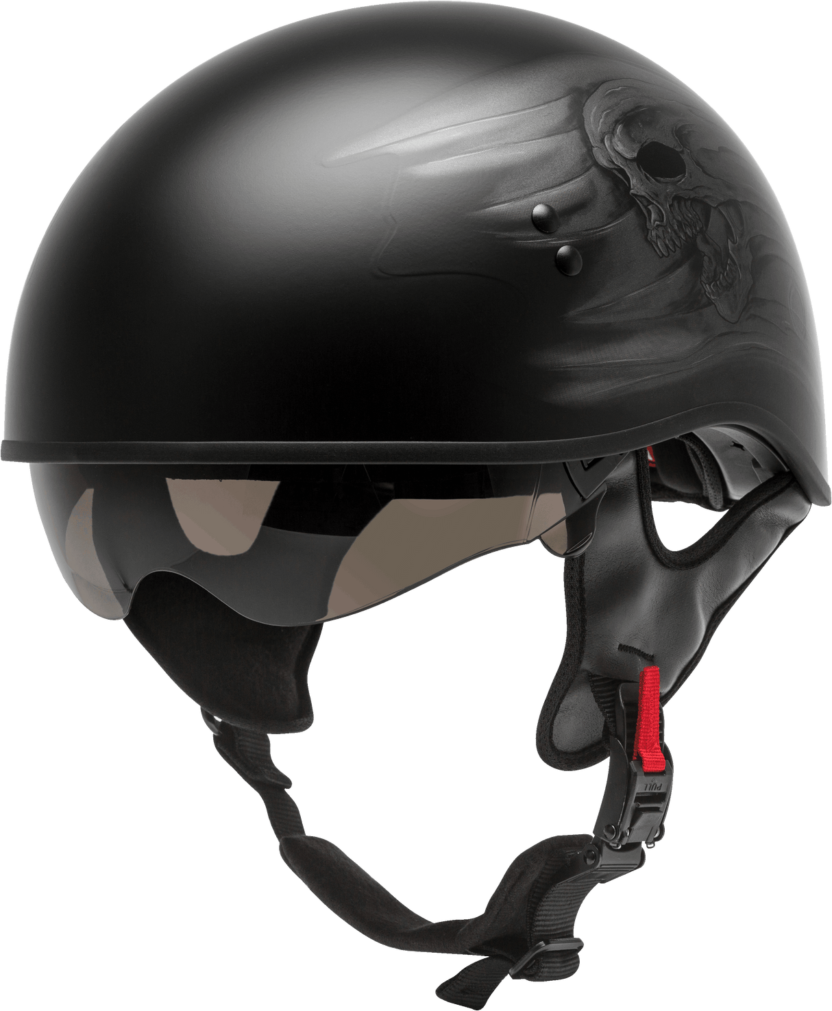 GMAX Hh-65 Half Helmet Ritual Naked Matte Black/Silver Md H1654075