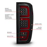 Anzo 19-23 GMC Sierra 1500/2500HD/3500HD Smoke Black Replacement Full LED Bar Tail Light 311458