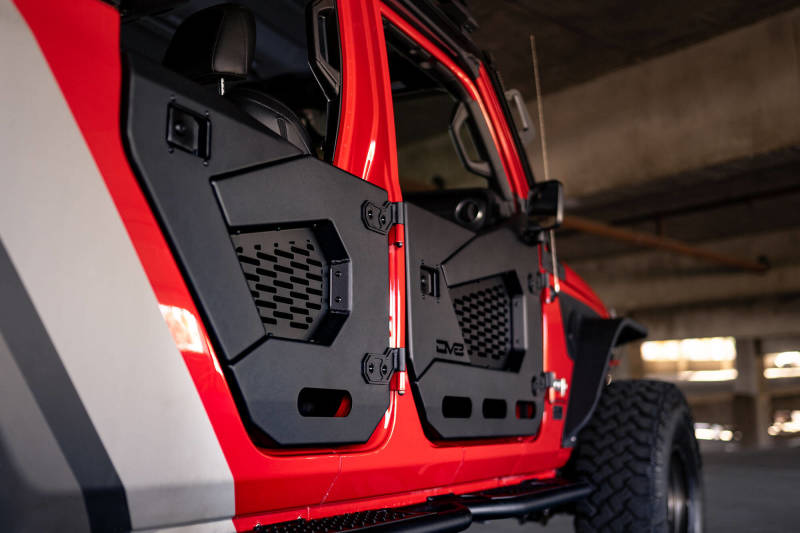 DV8 Offroad 18-22 Jeep Wrangler JL/JT Spec Series Half Doors - Rear Set HDJL-02R