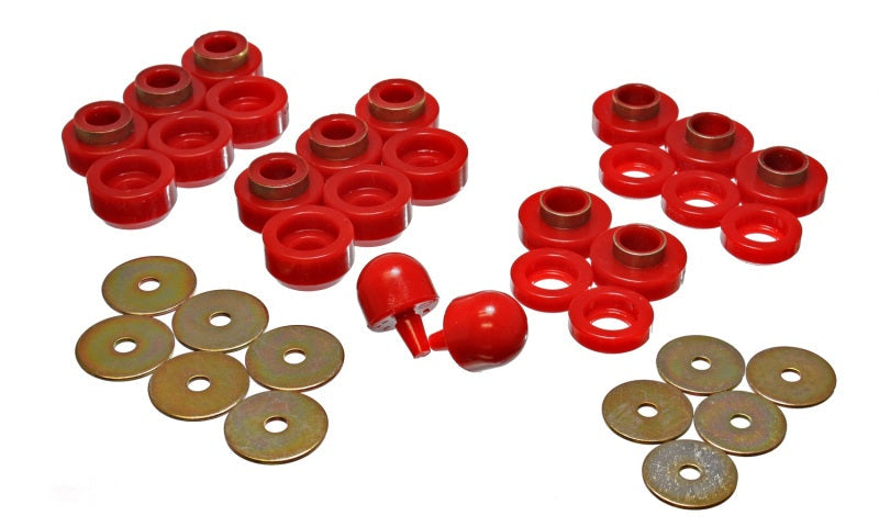 Energy Suspension 97-06 Jeep Wrangler YJ & TJ Red Body(cab) Mount Set 2.4107R