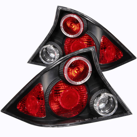 ANZO 2001-2003 Honda Civic Taillights Black w/ Halo 221046