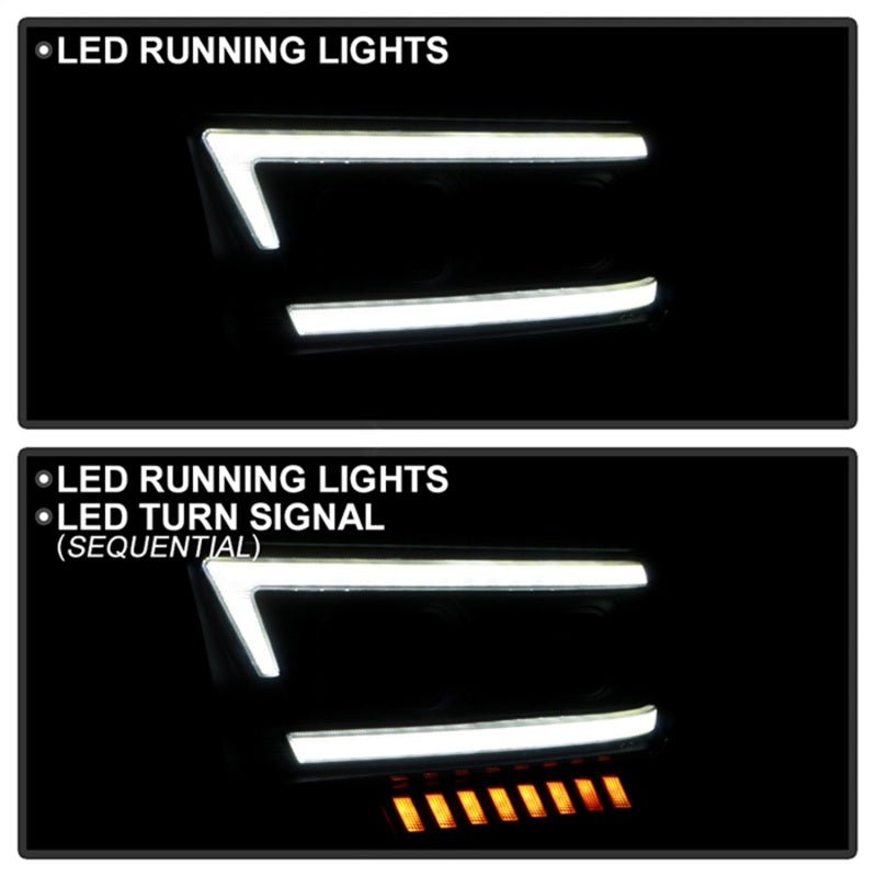 Spyder 19-22 Dodge Ram 2500 (Halogen Only) Projector Headlights - Black PRO-YD-DR19HDHALSI-SEQ-BK 5088611