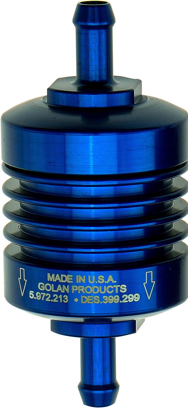 GOLAN Mini Fuel Filter Blue 1/4" Barb Fitting 60-250C-BLUE